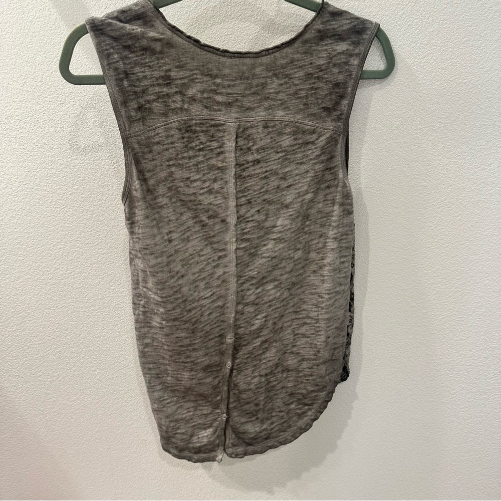 Free People Gray Lace Overlay sleeveless top - Picture 7 of 7